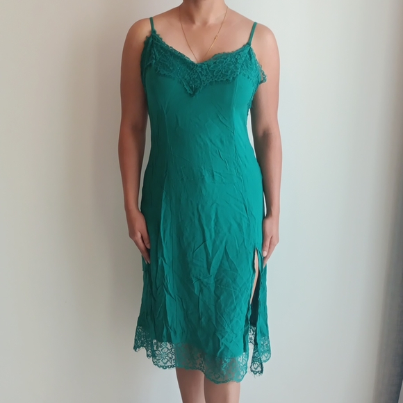 Forever 21 Dresses & Skirts - ✨Forever 21 Green Cotton and Lace Dress 04